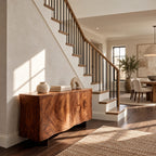 Live Edge Wave Sideboard With Sculptural Curved Front For Foyer