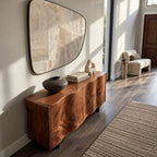 Live Edge Wave Sideboard With Sculptural Curved Front For Foyer