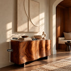 Live Edge Wave Sideboard With Sculptural Curved Front For Foyer