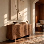 Live Edge Wave Sideboard With Sculptural Curved Front For Foyer