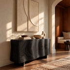 Live Edge Wave Sideboard With Sculptural Curved Front For Foyer