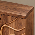 Organic Branch Relief Cabinet With Round Block Feet For Hallway