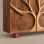Organic Branch Relief Cabinet With Round Block Feet For Hallway