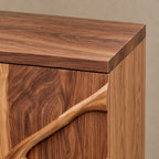 Sculptural Branch Cabinet With Flared Wood Legs For Living Room