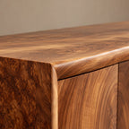 Contemporary Sculpted Sideboard With Flowing Wood Grain For Living Room