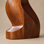 Contemporary Wood Sculpture With Open Heart Crown Twist For Entryway