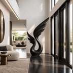 Organic Wood Sculpture With Soaring Wing Silhouette