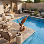Organic Wood Sculpture With Soaring Wing Silhouette