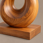 Coastal Wood Sculpture With Curling Flame Hook Form