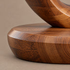 Rustic Wood Sculpture With Compact Flame Cluster Form