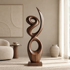 Sculptural Wood Piece With Stacked Figure Eight Loops