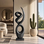 Sculptural Wood Piece With Stacked Figure Eight Loops