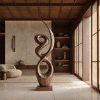Sculptural Wood Piece With Stacked Figure Eight Loops