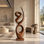 Sculptural Wood Piece With Stacked Figure Eight Loops
