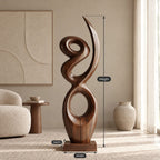 Sculptural Wood Piece With Stacked Figure Eight Loops