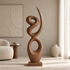 Sculptural Wood Piece With Stacked Figure Eight Loops