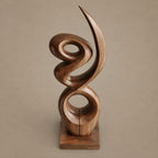 Sculptural Wood Piece With Stacked Figure Eight Loops