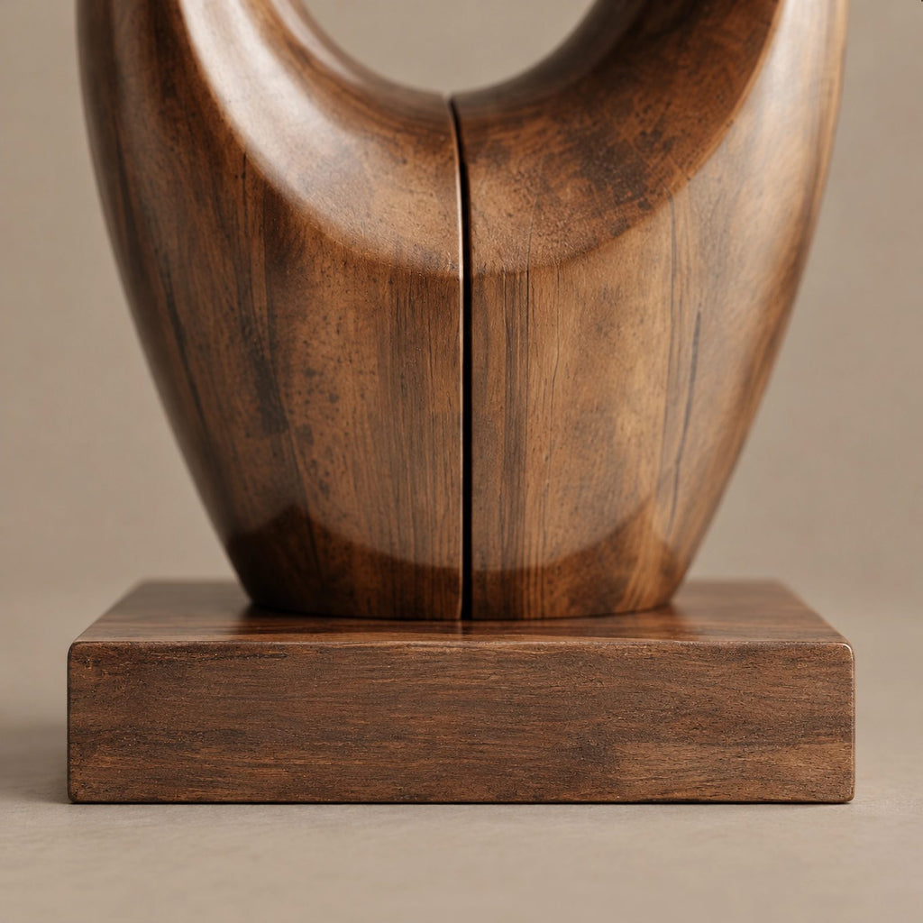 Sculptural Wood Piece With Stacked Figure Eight Loops