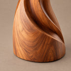 Farmhouse Wood Sculpture With Twin Flame Tongues Form