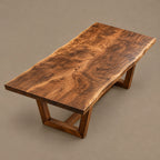 Rustic Live Edge Dining Table With V Shaped Trestle Base For Dining Room