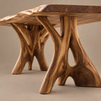 Organic Live Edge Dining Table With Branching Root Legs For Dining Room