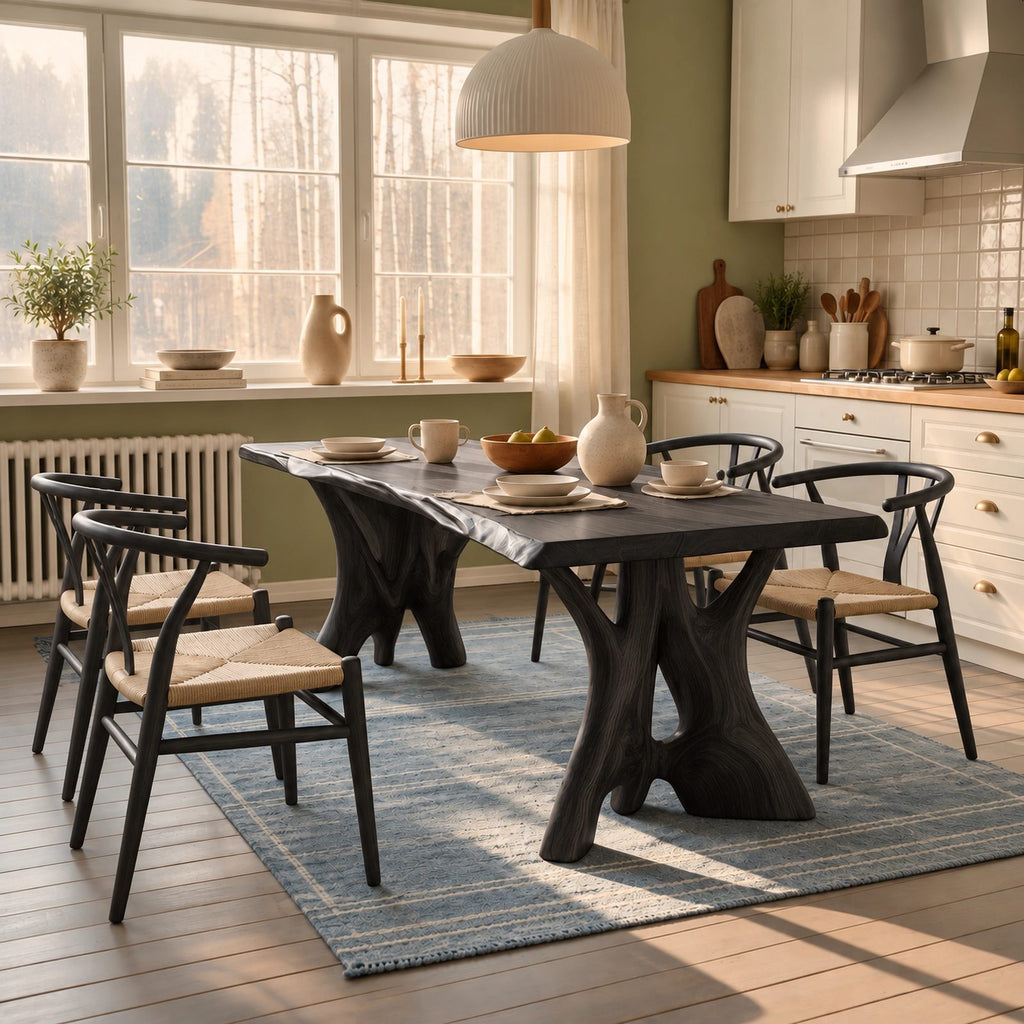 Organic Live Edge Dining Table With Branching Root Legs For Dining Room