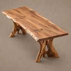 Organic Live Edge Dining Table With Branching Root Legs For Dining Room