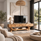 Organic TV Stand With Root Inspired Base For Living Room