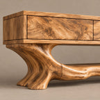 Organic TV Stand With Root Inspired Base For Living Room
