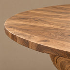 Sculptural Round Dining Table With Twisted Column Pedestal For Dining Room