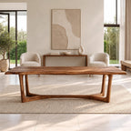 Handcrafted Live Edge Dining Table With Cross Stretcher Trestle For Dining Room