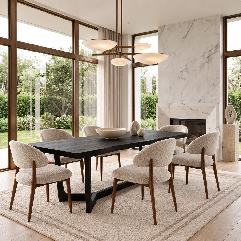 Handcrafted Live Edge Dining Table With Cross Stretcher Trestle For Dining Room