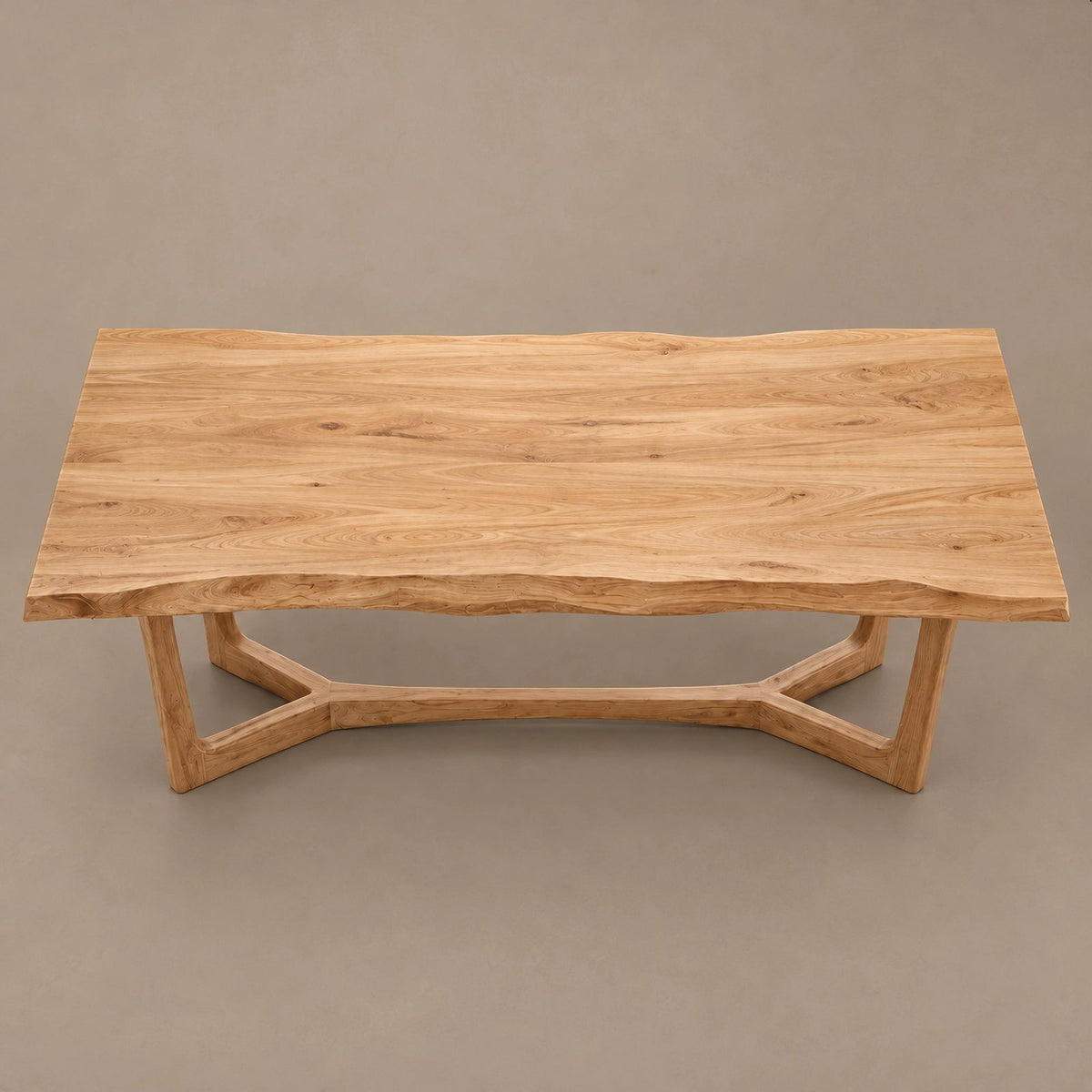 Handcrafted Live Edge Dining Table With Cross Stretcher Trestle For Dining Room