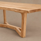 Handcrafted Live Edge Dining Table With Cross Stretcher Trestle For Dining Room