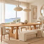 Artisan Live Edge Dining Table With Twin Arch Pedestal Legs For Dining Room