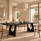 Artisan Live Edge Dining Table With Twin Arch Pedestal Legs For Dining Room