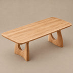Artisan Live Edge Dining Table With Twin Arch Pedestal Legs For Dining Room