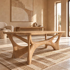 Woodland Solid Wood Dining Table With Branching Root Lattice Base For Dining Room