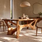 Woodland Solid Wood Dining Table With Branching Root Lattice Base For Dining Room