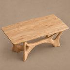 Woodland Solid Wood Dining Table With Branching Root Lattice Base For Dining Room