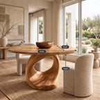 Minimalist Round Dining Table With Open Ring Base For Dining Room