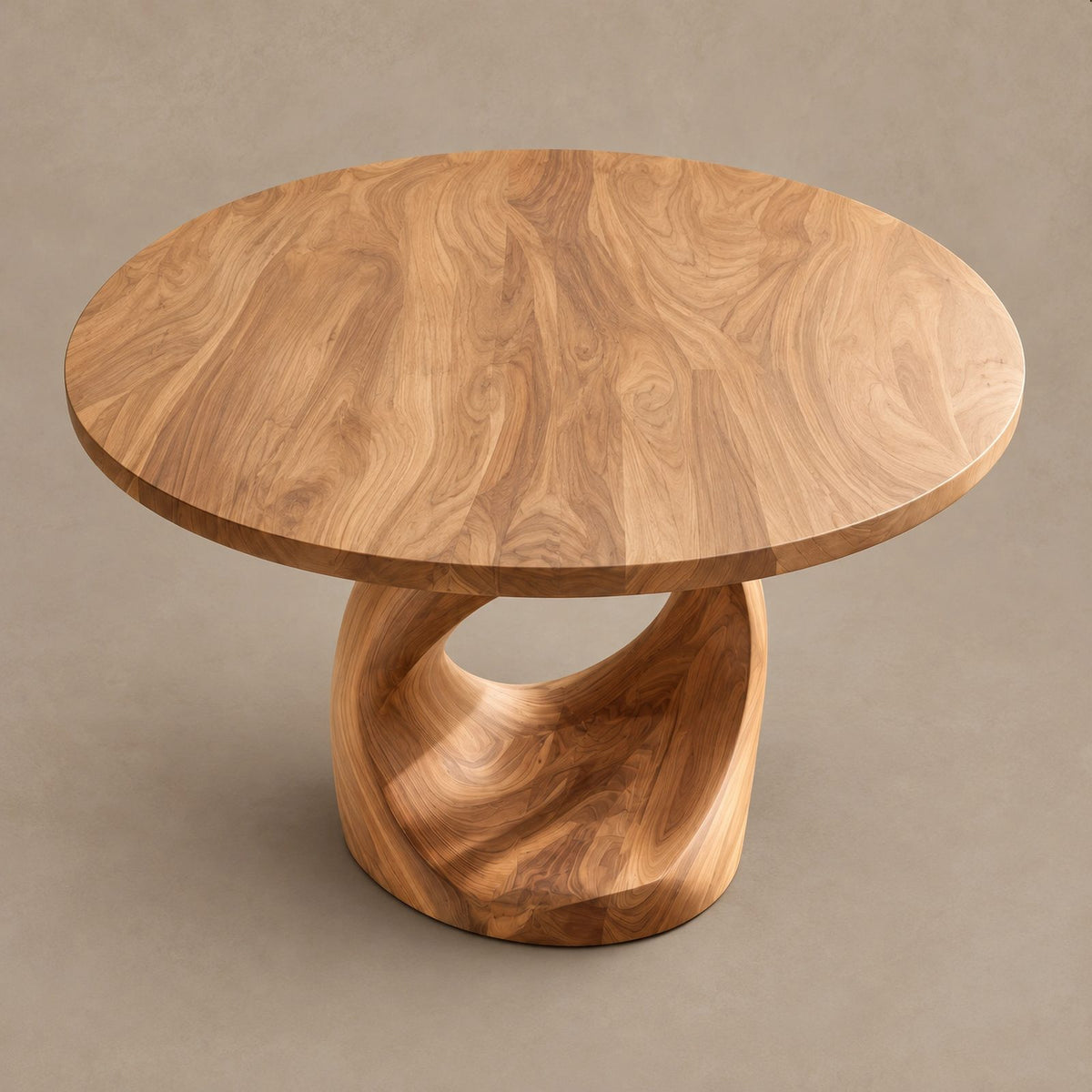 Minimalist Round Dining Table With Open Ring Base For Dining Room