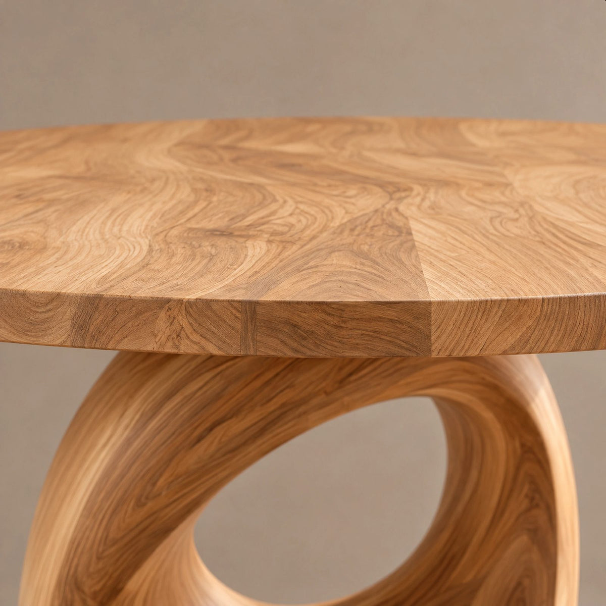 Minimalist Round Dining Table With Open Ring Base For Dining Room