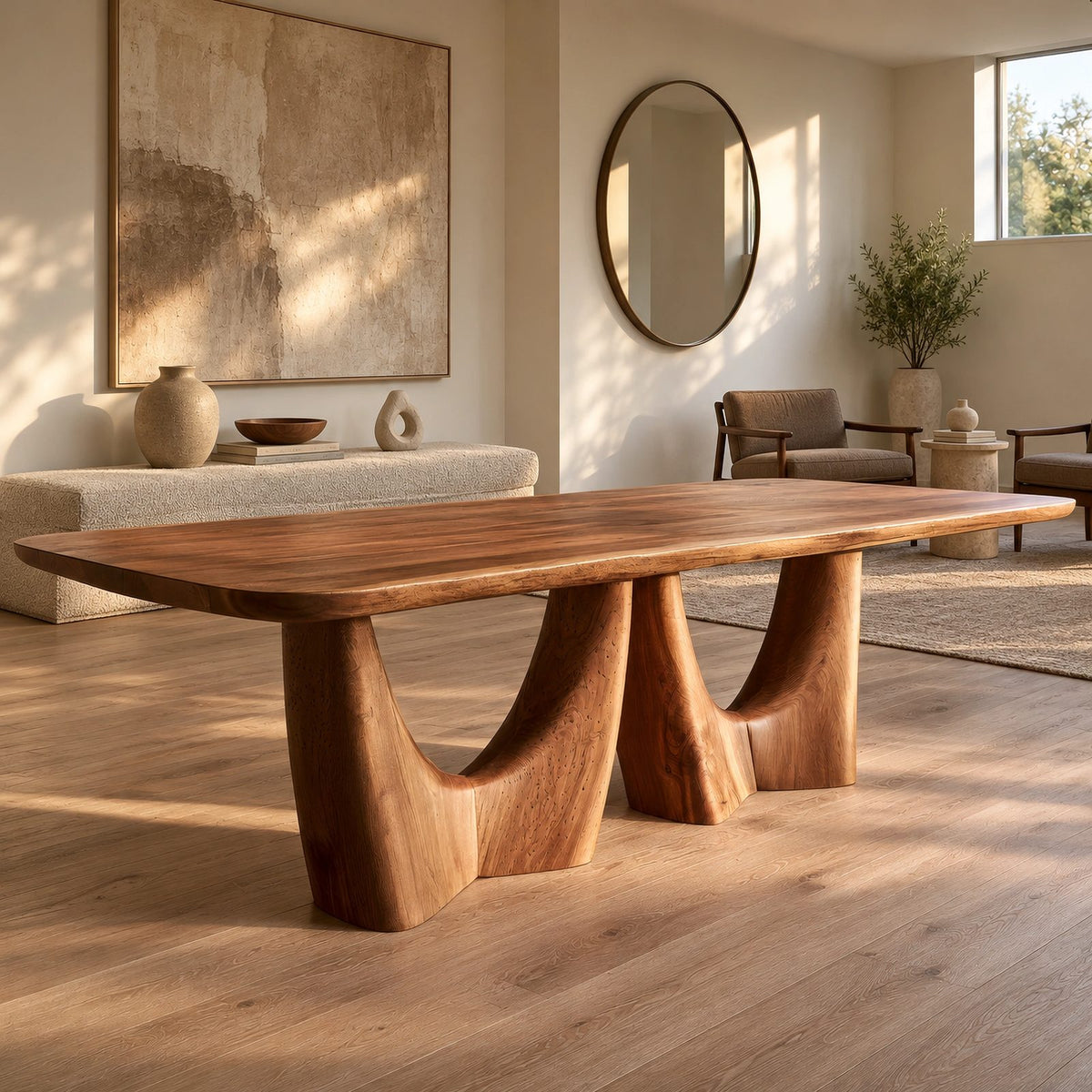 Organic Live Edge Dining Table With Flowing Branch Legs For Dining Room