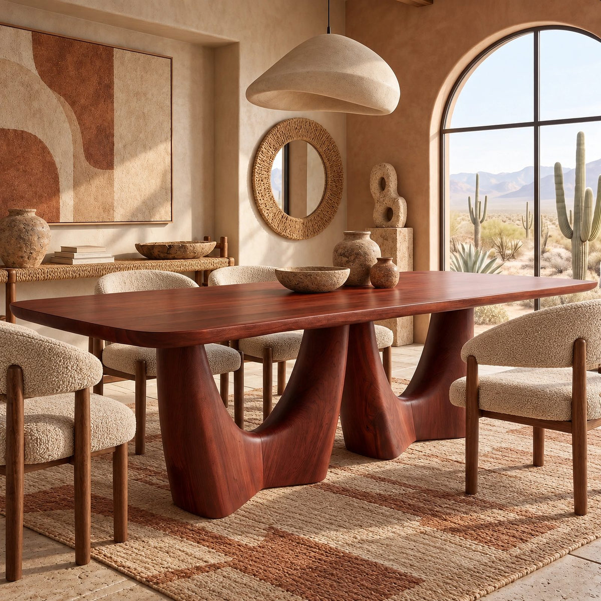 Organic Live Edge Dining Table With Flowing Branch Legs For Dining Room