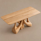 Farmhouse Solid Wood Dining Table With Branching Root Legs For Dining Room