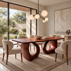 Sculptural Dining Table With Twin Arched Loop Legs For Dining Room