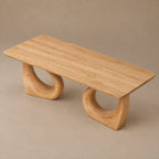 Sculptural Dining Table With Twin Arched Loop Legs For Dining Room
