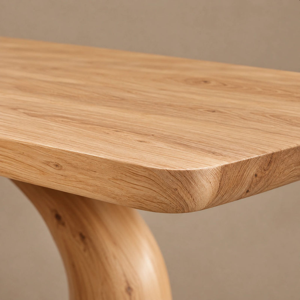 Sculptural Dining Table With Twin Arched Loop Legs For Dining Room