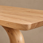 Sculptural Dining Table With Twin Arched Loop Legs For Dining Room